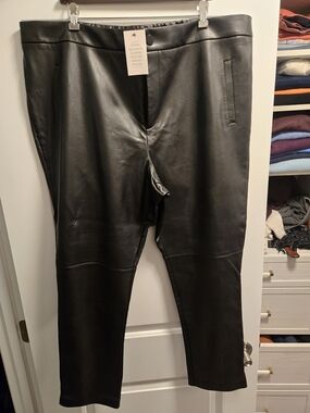 NWT Eloquii Black Faux Leather Pants